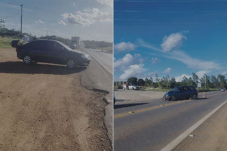 Batida entre dois carros deixa mulher e adolescente feridos no trevo da BR-030, em Guanambi