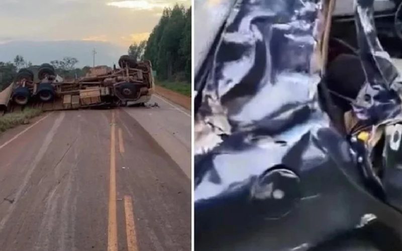 Caminhão tomba após bater em carro no trecho entre Ibicoara e Barra da Estiva