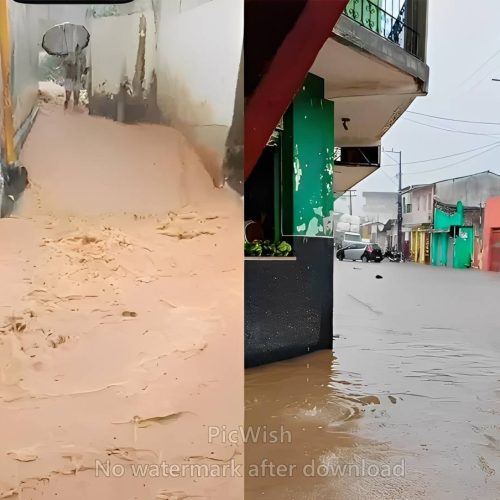 Chuva forte provoca alagamentos em Ipiaú