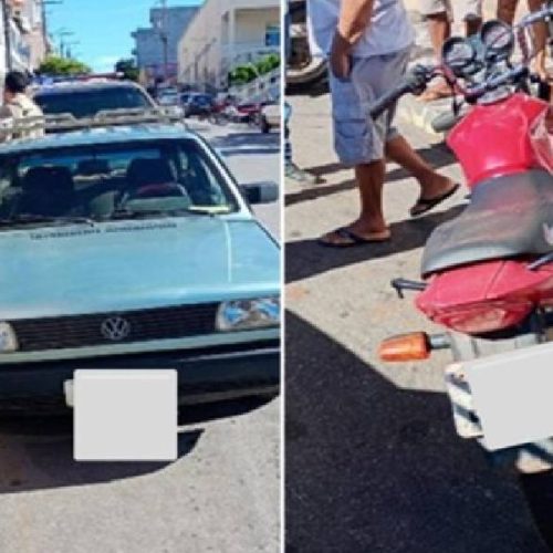 Colisão entre moto e carro causa danos materiais, mas não deixa feridos em Pindaí