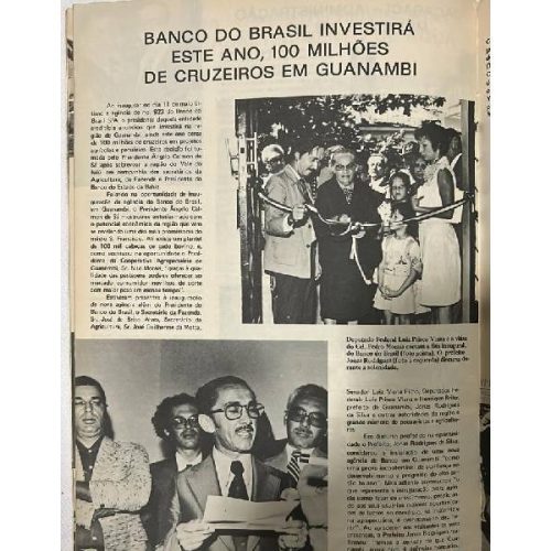 Memória de Guanambi: Banco do Brasil inaugura agência e promete investimentos em 1975
