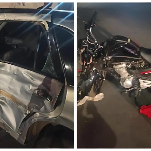 Motociclista fica ferido após colisão na Avenida Santos Dumont em Guanambi