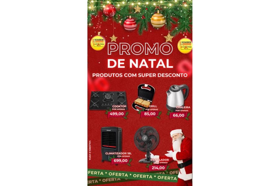 Natal com descontos imperdíveis na SQUARESOM e POLLYMOVEIS em Brumado