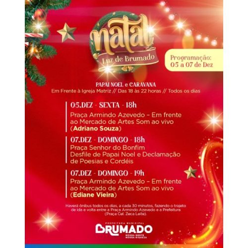 Programação especial movimenta o final de semana natalino em Brumado
