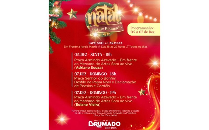 Programação especial movimenta o final de semana natalino em Brumado