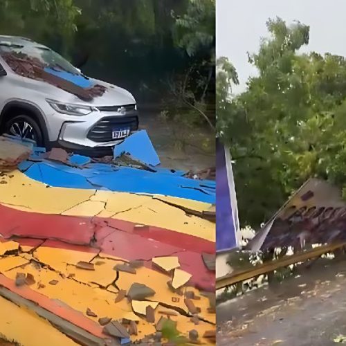 Tempestade destrói parte de hotel, derruba árvores e espalha pânico em Jacobina