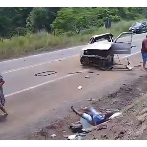 Tragédia na BR-101: colisão destrói carro e mobiliza equipes de socorro