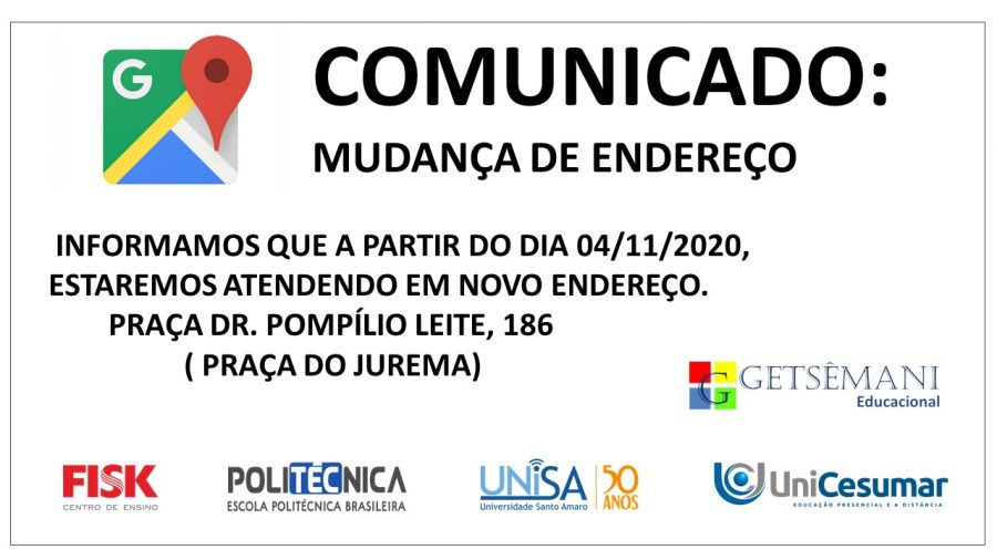 Comunicado endereço