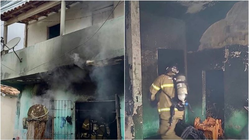 Crianças provocam incêndio em casa durante brincadeira com isqueiro e cachorro morre no município de Porto Seguro