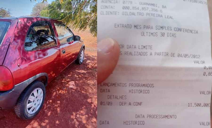 Golpe do falso depósito deixa vendedor de carro no prejuízo em Guanambi