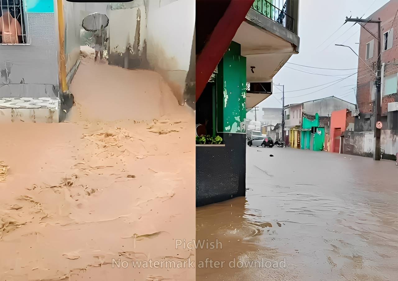 Chuva forte provoca alagamentos em Ipiaú