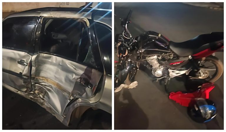 Motociclista fica ferido após colisão na Avenida Santos Dumont em Guanambi