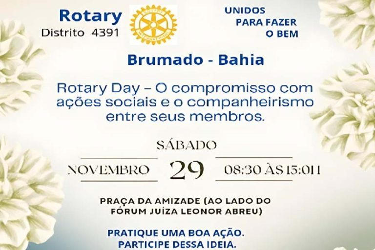 Rotary Day promete mobilizar Brumado com ações sociais, lazer e serviços gratuitos