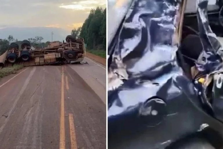 Caminhão tomba após bater em carro no trecho entre Ibicoara e Barra da Estiva