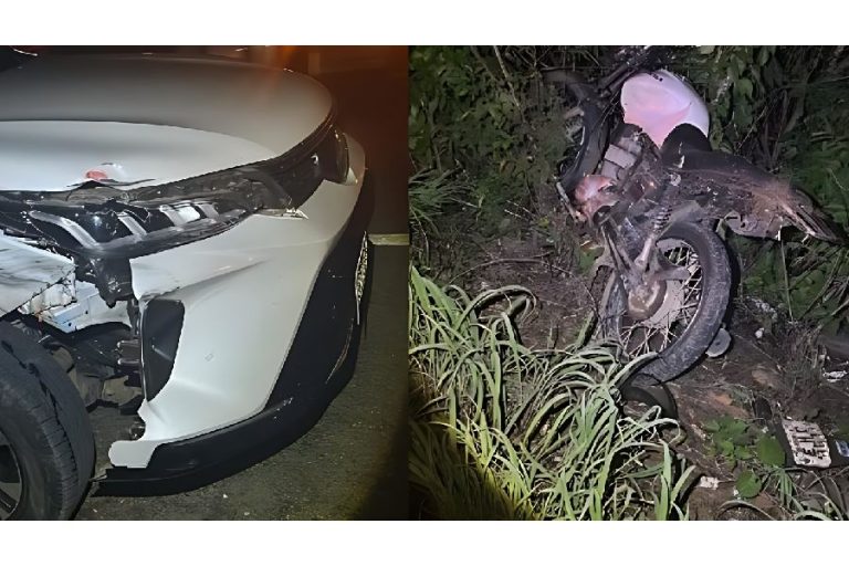 Colisão entre carro e moto deixa feridos na BR-030, em Caetité