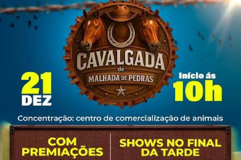 Prefeitura confirma Cavalgada 2025 e anuncia show da Banda 100 Parea em Malhada de Pedras