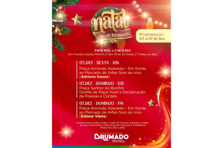 Programação especial movimenta o final de semana natalino em Brumado