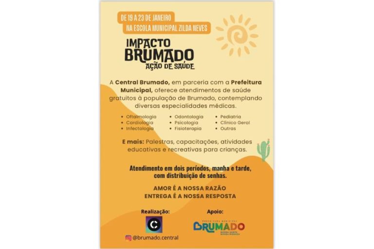 Ação “Impacto Brumado” leva atendimentos de saúde gratuitos à população de 19 a 23 de janeiro