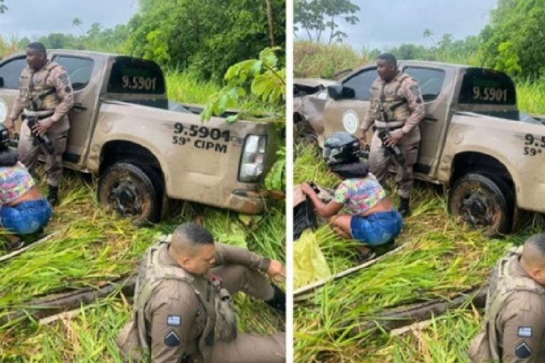 Viatura da PM se envolve em acidente na BA-099 e policial fica ferido em Camaçari