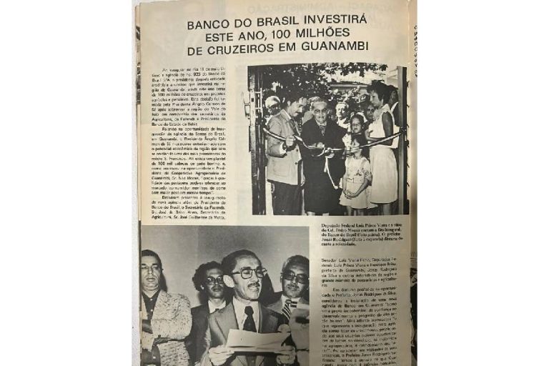 Memória de Guanambi: Banco do Brasil inaugura agência e promete investimentos em 1975
