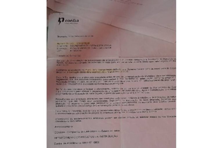 Sem luz há quase 8 anos: 13 casas na zona rural de Piatã aguardam extensão de rede elétrica