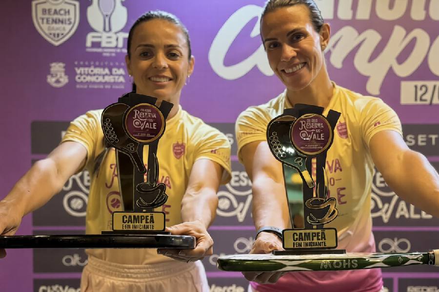 Atletas de Brumado conquistam título em etapa do Campeonato Baiano de Beach Tennis em Vitória da Conquista