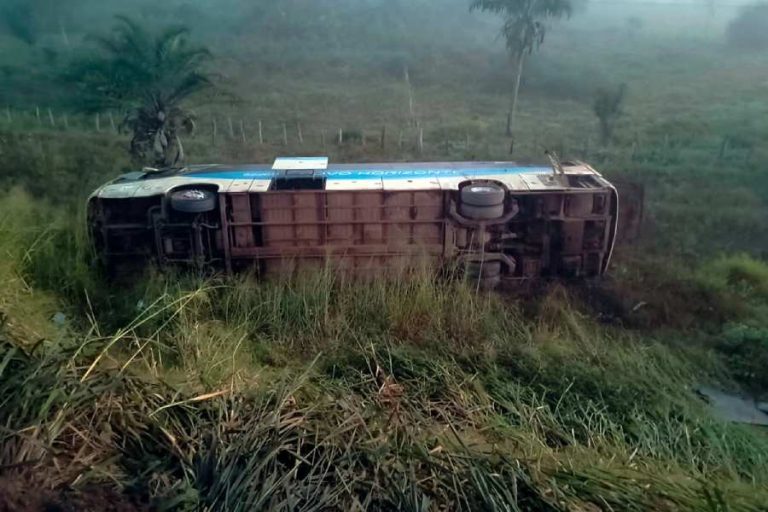 Ônibus da Novo Horizonte sofre acidente na Chapada Diamantina e deixa feridos