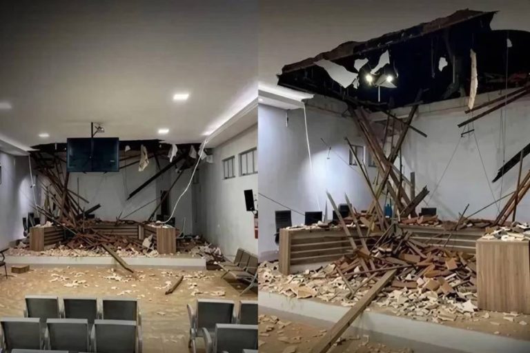 Teto da Câmara desaba de repente e presidente afirma que “Deus nos livrou de uma tragédia”