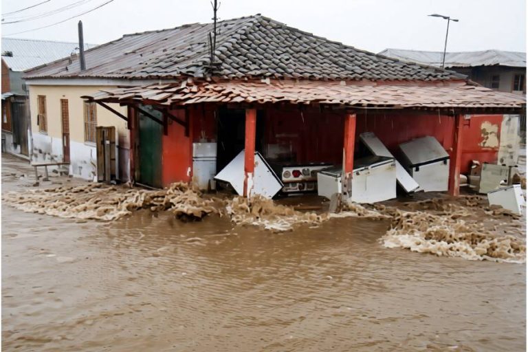 Tempestade com granizo destelha casas, derruba postes e deixa homem ferido em Itambé