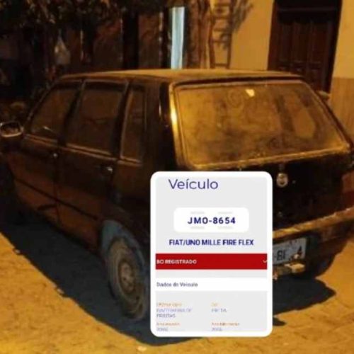 PM recupera carro furtado durante patrulhamento no bairro Dr. Juracy, em Brumado