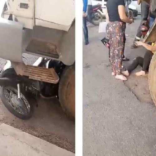 Motociclista é atropelada por caçamba em Brumado