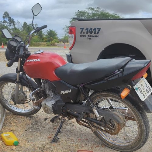CIPRv/Brumado apreende moto com restrição de circulação em Tanhaçu