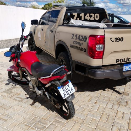CIPRv/Brumado apreende moto com sinais identificadores adulterados em Rio do Antônio 