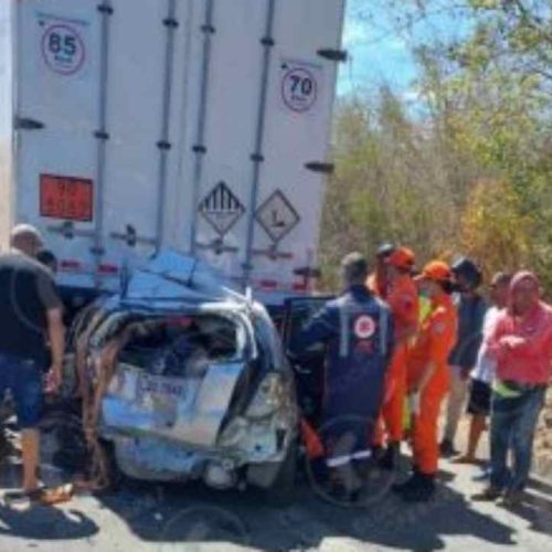 Colisão entre carro e caminhão mata uma pessoa na BR-116, em Brejões