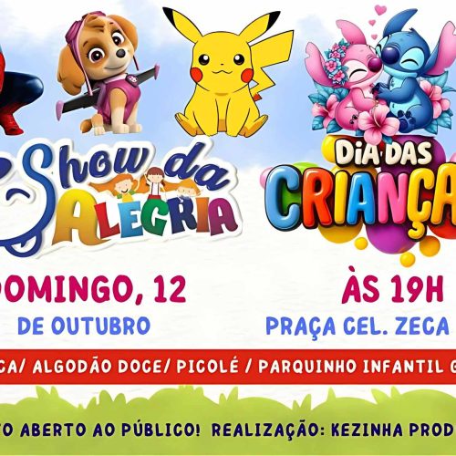 Crianças têm dia especial em Brumado com festa gratuita na Praça Zeca Leite