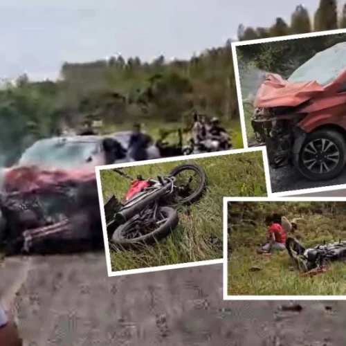 Dois mortos e oito feridos em acidente grave entre carro e motos na Bahia
