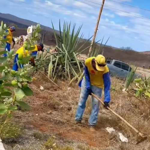 Entrada de Brumado ganha nova vida com limpeza e capina intensiva