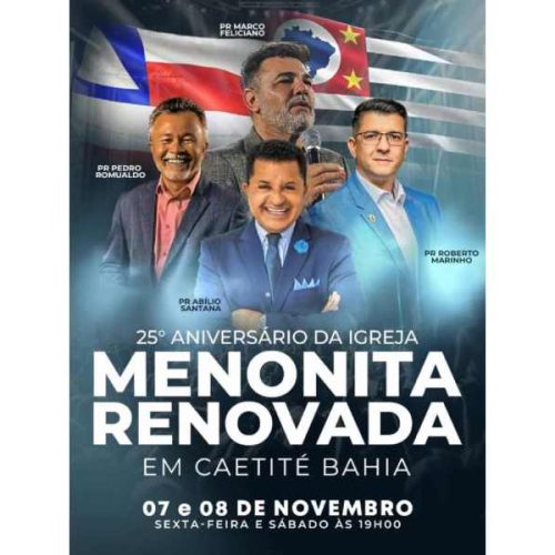 Fiéis se preparam para celebração marcante dos 25 anos da Igreja Menonita Renovada em Caetité
