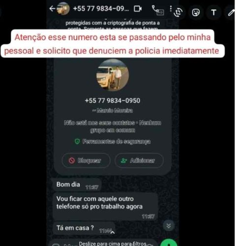 Empresário Márcio Moreira denuncia golpe com uso de sua imagem no WhatsApp e alerta população