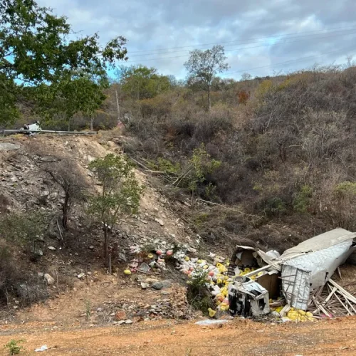 Motorista morre em colisão entre caminhão e carro na BA-148, na Serra das Almas