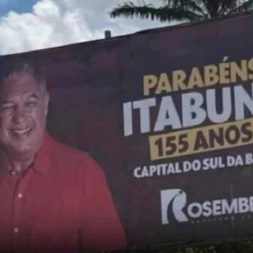 Outdoor com gafe de deputado do PT Pinto vira piada em Itabuna e nas redes sociais