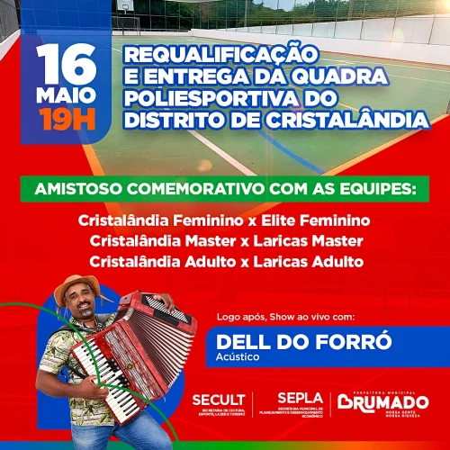 Prefeitura de Brumado entrega quadra requalificada em Cristalândia com grande evento esportivo e cultural