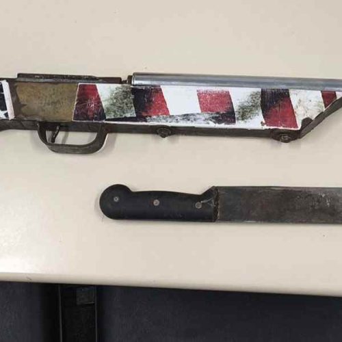 Violência sem limites: neto ameaça matar avó de 73 anos com facão e arma artesanal